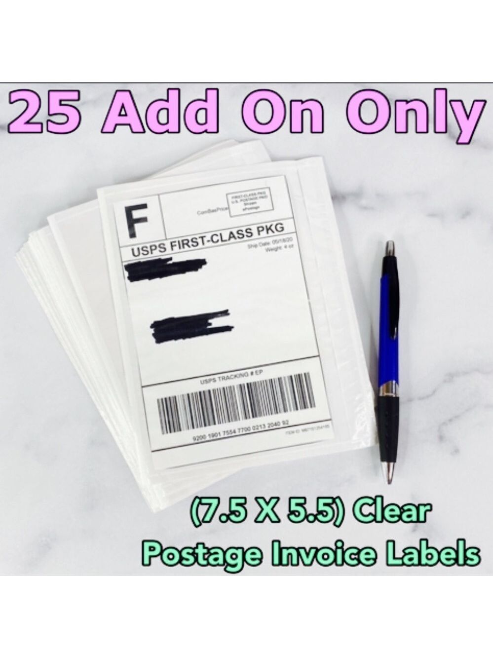 25 (7.5 X 5.5) Clear Postage Invoice Label Pockets PRICE IS FIRM - Picture 6 of 9